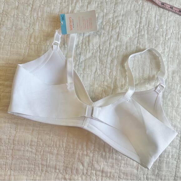 Warner's No Side Effects  Wireless Lightly Lined T-Shirt Bra NWT NWE White 36C - Picture 4 of 6